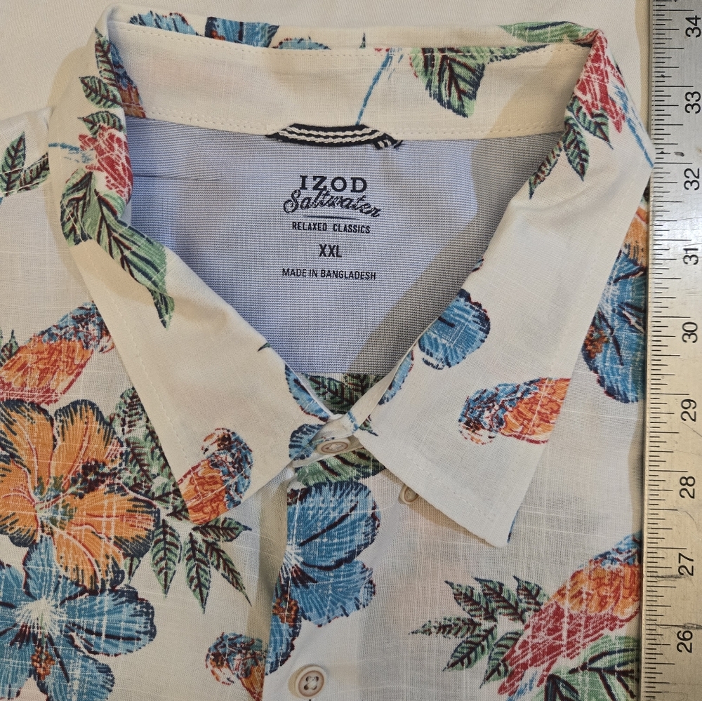 Izod Saltwater Camp Shirt 2XL
